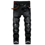 J Shaped Jeans New Men's Jeans Slim Straight Zip Pleated Trousers