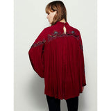 Women Dresses Flower Embroidered V-neck Embroidered Romantic Lantern Sleeve Blouse Top