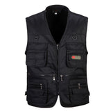 Men Utility Vest Work Zipper Tactical Work Vest Slim Pocket Jacket outside Spring and Autumn Multi-Pocket Men Casual and Comfortable