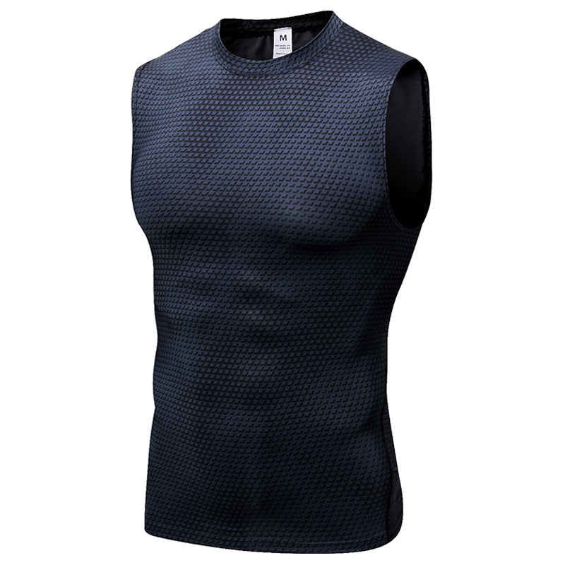 Moisture Wicking Shirts Men's 3D Three-Dimensional Printed Vest Fitness Running Training Vest Tight Stretch Quick Drying Clothes