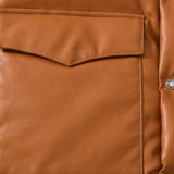 BAPE Varsity Jacket Classic Brown Leather Cotton-Padded Top Loose Casual