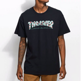 Thrasher T Shirt Thrasher Rose Flame Loose Short Sleeve Fall Winter Couples