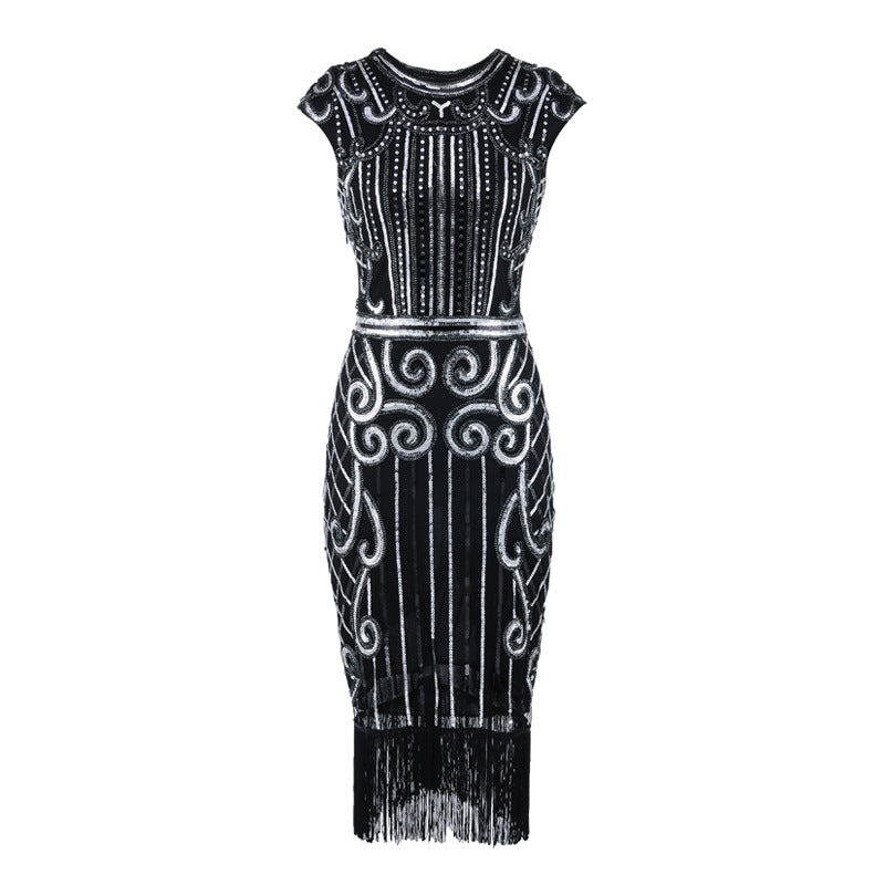 The Great Gatsby Prom Dresses Retro Style Sequin Bead Dress Gown