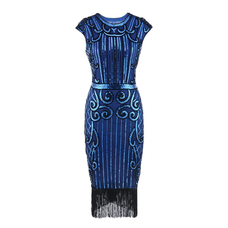 The Great Gatsby Prom Dresses Retro Style Sequin Bead Dress Gown