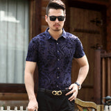 Transparent Shirt for Men Men Short Sleeve Shirt Gold Velvet Openwork Blouse