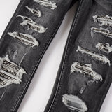Amiri Jeans Casual Hip Hop Wash Splash-Ink Painted Slim Jeans Casual Fashionable 852