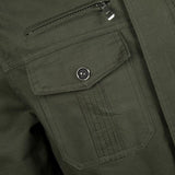 Men Fit Bomber Jacket Windbreaker Moto Street Coat Autumn Workwear Men's Jacket Casual Stand Collar Badge Embroidery
