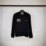 Off White Sweatshirts Long Sleeve round Neck Neck Sweater Autumn Oil Painting Series round Neck Men and Women