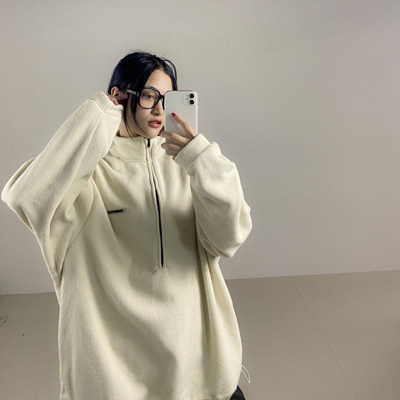 Fog Sweatshirt Double Line Hoodie Zipped Stand Collar Sweater Men High Street Loose Plus Size Retro Sports Fear Of God essential