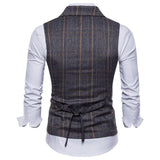 Tuxedo Vests Men Suit Vest Spring Men's Business Casual Plaid Vest