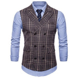 Tuxedo Vests Men Suit Vest Spring Men's Business Casual Plaid Vest