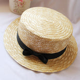 Straw Hat Simple Straw Wide Brim Top Hat for Women Sun-Proof Straw Hat