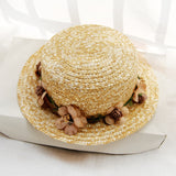 Straw Hat Simple Straw Wide Brim Top Hat for Women Sun-Proof Straw Hat