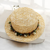 Straw Hat Simple Straw Wide Brim Top Hat for Women Sun-Proof Straw Hat