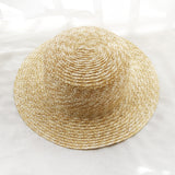 Straw Hat Simple Straw Wide Brim Top Hat for Women Sun-Proof Straw Hat