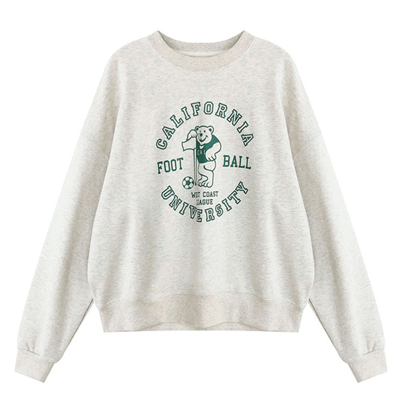 Diana Harvard Sweatshirt Cartoon Print Sweatshirt