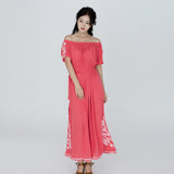 Women Dresses Bohemian Temperament Lace-up Embroidered Dress