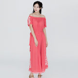 Women Dresses Bohemian Temperament Lace-up Embroidered Dress
