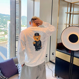 CHH Chrome Heart Sweatshirt Autumn and Winter Cartoon Bear Printed Crew Neck Sweatshirt Men's and Women's Tops