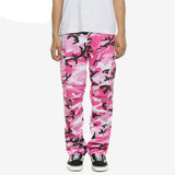 Hip Hop Camoufiage Print Savage Orange Camo Cargo Pants Dafeili BDU Cargo Pants Harajuku Ankle-Tied Multi-Pocket Men's Pants