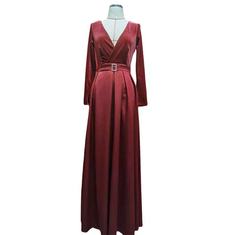 Mariah Carey See through Dress Long Sleeve Dress Slit Temperament Long Dress