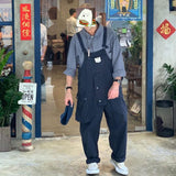 Casual Suspender Trousers Men's Trousers plus Size Retro Sports Trousers Overalls Loose Suspenders Men Denim Overalls