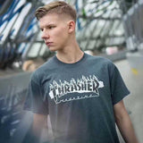 Thrasher T Shirt Flame Overlapping Letter Print T-shirt Hip Hop