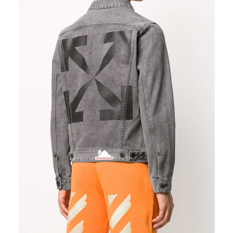 Off White Winter Coat Letter Arrow Washed Coat