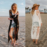 Kesha Black Dress Bohemian Style Sexy Embroidered Flare Sleeve Lace See-through Dress Seaside Beach Skirt
