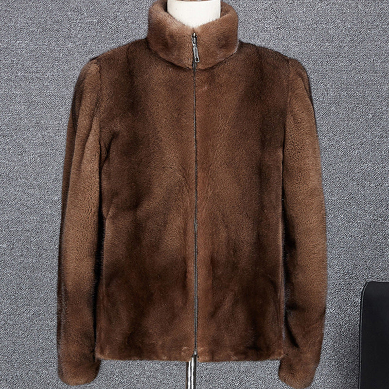 Beaver Coat Men Hooded Coat Marten Overcoats Men's Coat