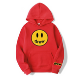 Smiley Face Hoodie Smiley Print Loose Men's Women's Pullover Hoodie