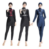 Burkini Muslim Swimwear Sequin Stitching Slim Three-Piece Split Beachwear