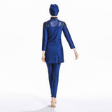 Burkini Muslim Swimwear Conservative Swimwear Slim Fit Patchwork Three-Piece Set Beachwear Women