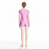 Burkini Muslim Swimwear Color Matching Shorts Short Sleeve Top Two-Piece Set Beachwear