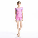 Burkini Muslim Swimwear Color Matching Shorts Short Sleeve Top Two-Piece Set Beachwear