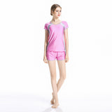 Burkini Muslim Swimwear Color Matching Shorts Short Sleeve Top Two-Piece Set Beachwear
