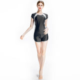 Burkini Muslim Swimwear Color Matching Shorts Short Sleeve Top Two-Piece Set Beachwear