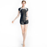 Burkini Muslim Swimwear Color Matching Shorts Short Sleeve Top Two-Piece Set Beachwear
