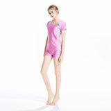 Burkini Muslim Swimwear Color Matching Shorts Short Sleeve Top Two-Piece Set Beachwear