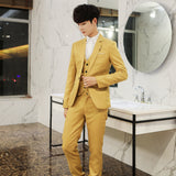 Seersucker Suit Dress Vest Three-Piece