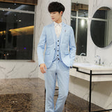 Seersucker Suit Dress Vest Three-Piece