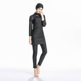 Burkini Muslim Swimwear Conservative Swimwear Slim Fit Patchwork Three-Piece Set Beachwear Women