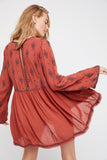 Women Dresses Embroidered Pattern Dress