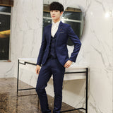 Seersucker Suit Dress Vest Three-Piece