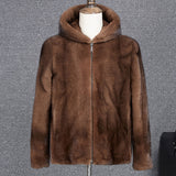 Beaver Coat Men Hooded Coat Marten Overcoats Men's Coat