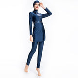 Burkini Muslim Swimwear Sequin Stitching Slim Three-Piece Split Beachwear
