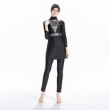 Burkini Muslim Swimwear Sequin Stitching Slim Three-Piece Split Beachwear
