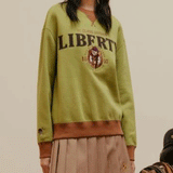 Diana Harvard Sweatshirt Cartoon Embroidered Preppy Style Velvet Padded Loose round Neck Sweater