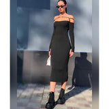 Emily Ratajkowski Dress Long Sleeve Tube Top Sexy Spaghetti Straps Knitted Dress