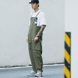 Casual Suspender Trousers Men's Trousers plus Size Retro Sports Trousers Overalls Loose Suspenders Men Denim Overalls